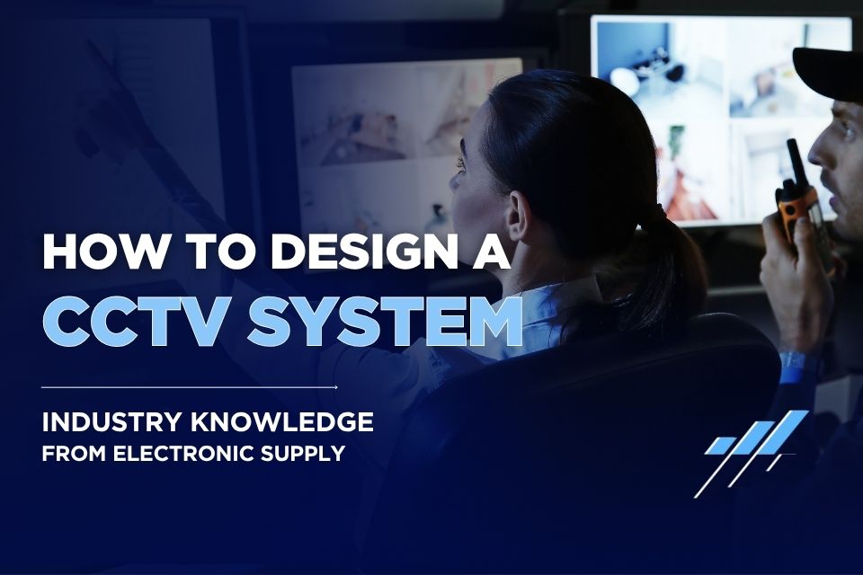 Security professionals monitoring a CCTV system with guidance from Electronic Supply
