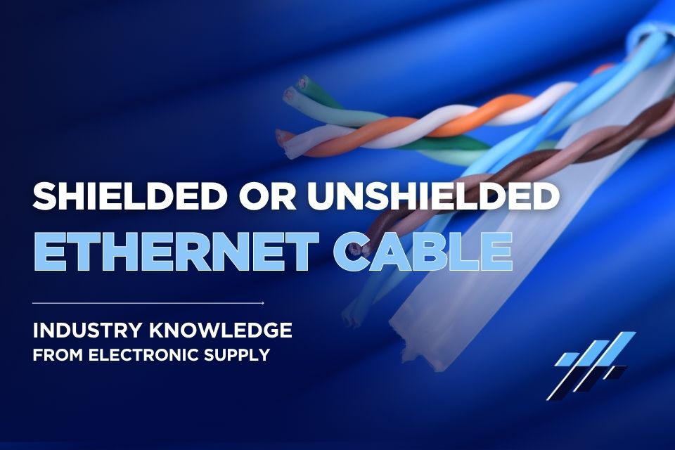 Shielded vs unshielded Ethernet cable comparison with twisted pair wiring from Electronic Supply